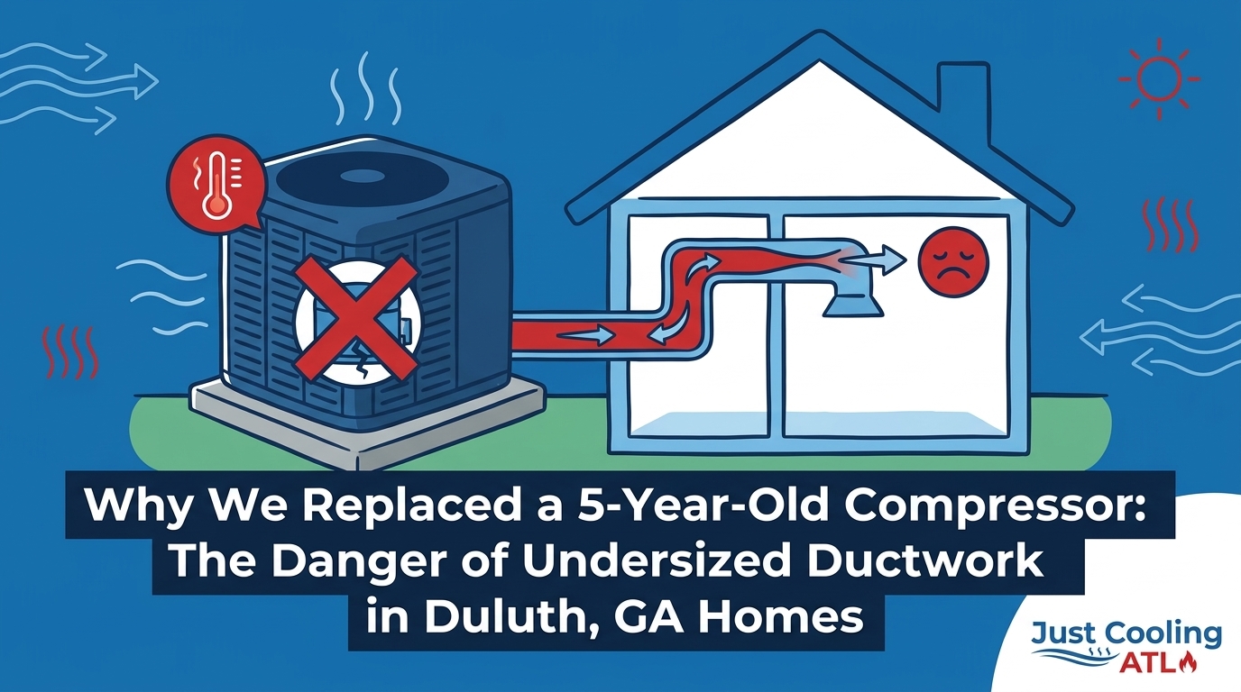 Why We Replaced a 5-Year-Old Compressor: The Danger of Undersized Ductwork in Duluth, GA Homes — featured image